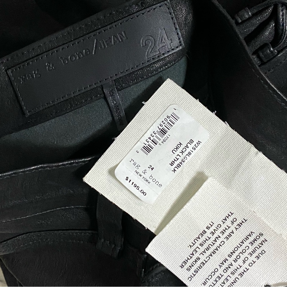 RAG & BONE “KIKU” SIDE-LACE HIGH-RISE LEATHER LEGGING, SZ 24 NWT! - Picture 12 of 13